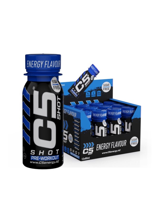 C5 Energy Pre-Workout Shot 80 Ml Energy Flavor Pack of 12