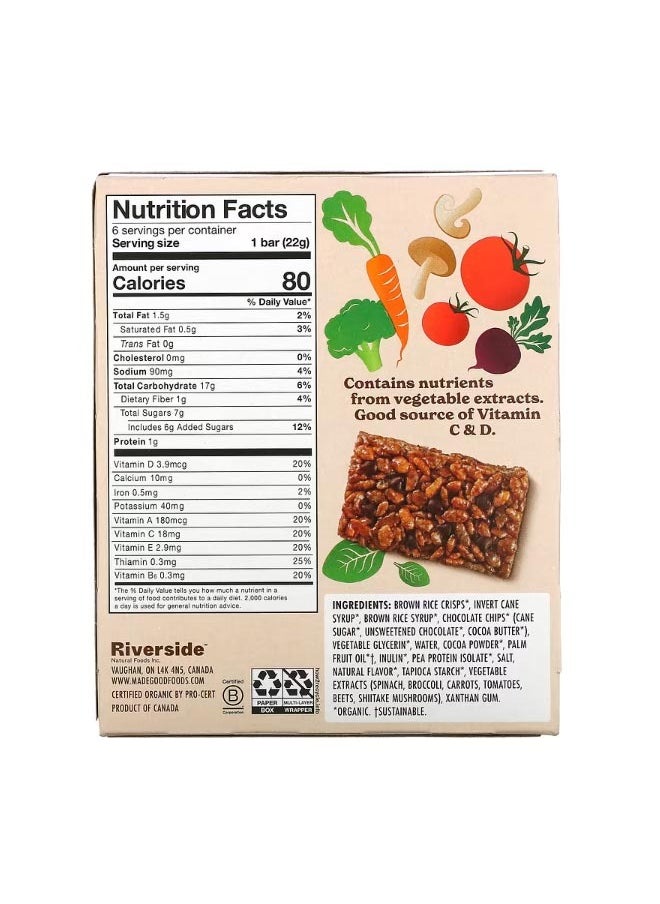 Crispy Squares Chocolate Chip 6 Bars 0.78 oz 22 g Each