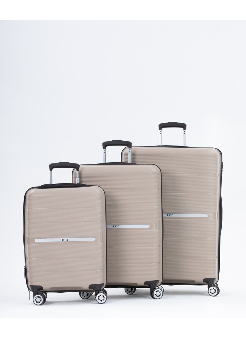 Silicone Unbreakable [polypropylene] Suitcase Set Large + Medium + Cabin Size