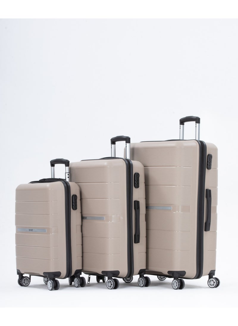 Silicone Unbreakable [polypropylene] Suitcase Set Large + Medium + Cabin Size