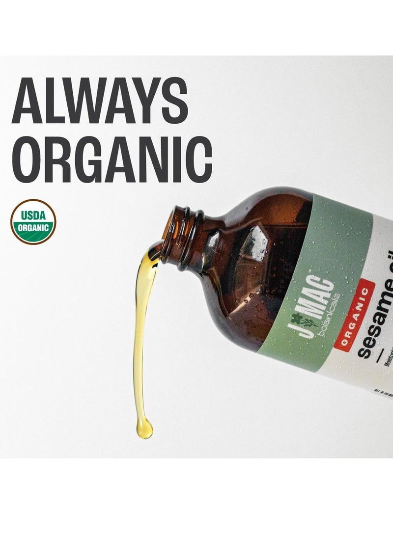 J MAC BOTANICALS Organic Sesame Oil Glass bottle