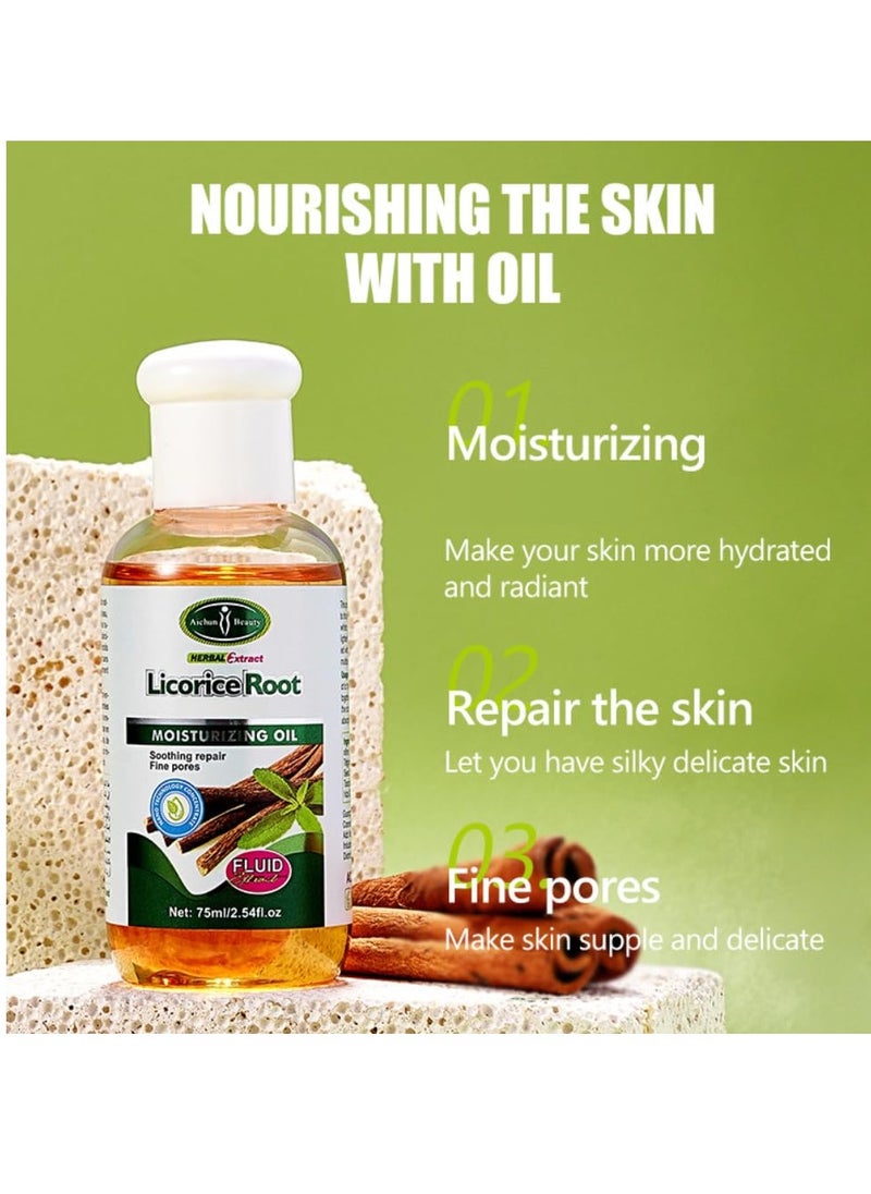 AICHUN BEAUTY Licorice Root Moisturizing Facial Oil Fine Pores Dry Silky Delicate Face Skin 75ml / 2.54 fl.oz