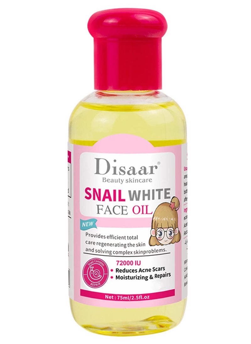 Snail Face Body Oil Reduces Acne Scars Moisturizing Dry Facial Skin Care Repairs 75ml/2.5fl.oz