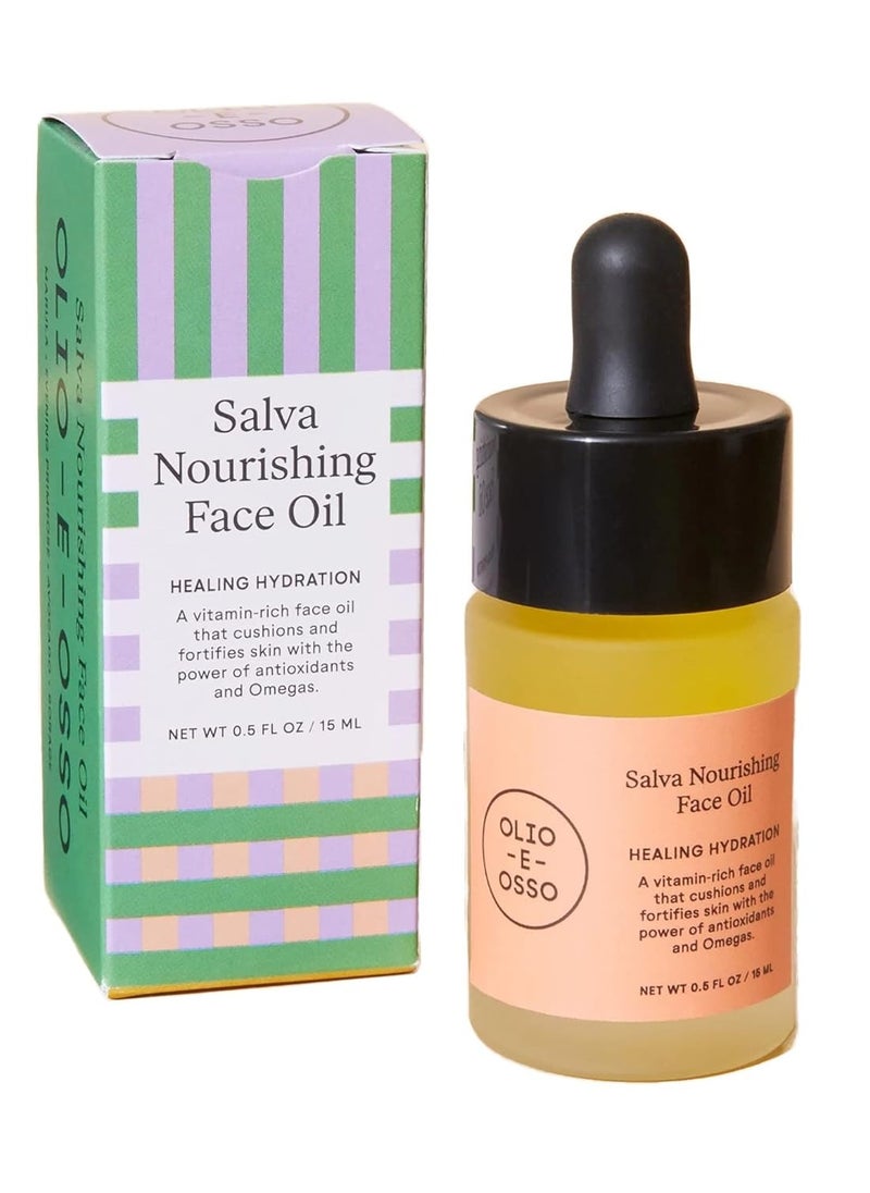 OLIO E OSSO - Natural Salva Nourishing Face Oil | Natural, Non-Toxic, Clean Beauty (0.5 fl oz | 15 mL)