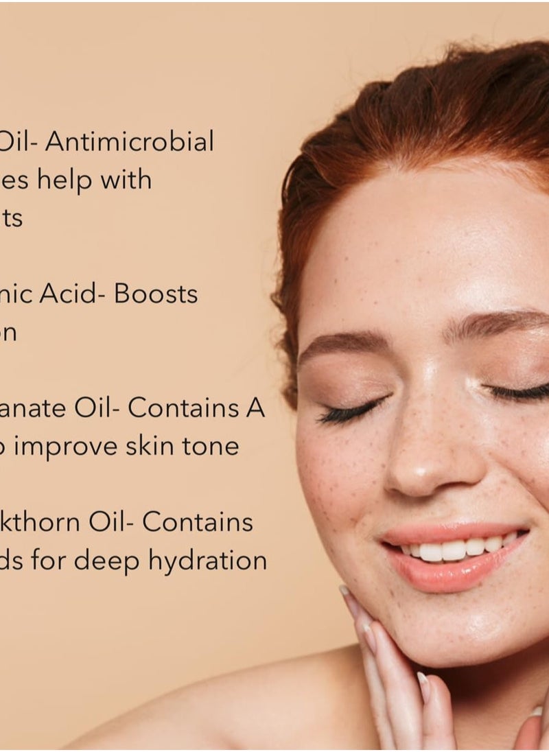 Nutrient Rich Face Oil Brighten + Hydrate, Dual Serum, Ultra-Clean Skincare, Vitamin C + Apricot Oil + Hyaluronic Acid + Vitamin E, All Active Ingredients, No Fillers