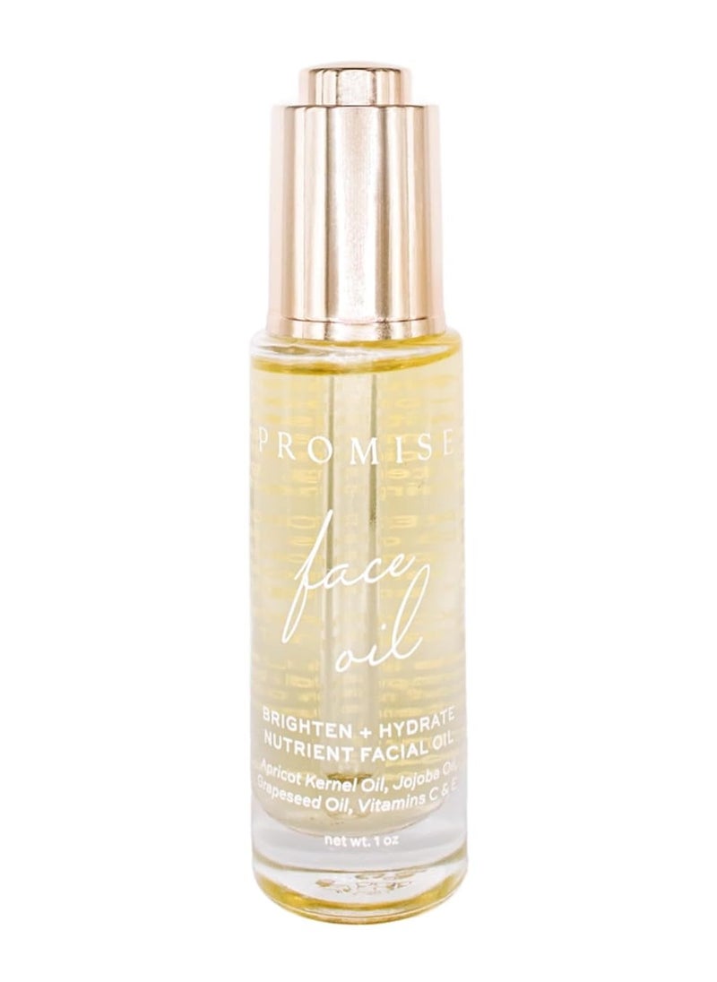 Nutrient Rich Face Oil Brighten + Hydrate, Dual Serum, Ultra-Clean Skincare, Vitamin C + Apricot Oil + Hyaluronic Acid + Vitamin E, All Active Ingredients, No Fillers
