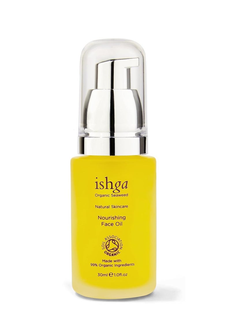 Ishga Face Oil | Natural & Organic Skincare | Scottish Seaweed | For All Skin Types Vegan, Cruelty-Free | Jojoba, Almond Oil, Rose Geranium | 1.69fl oz (30ml)