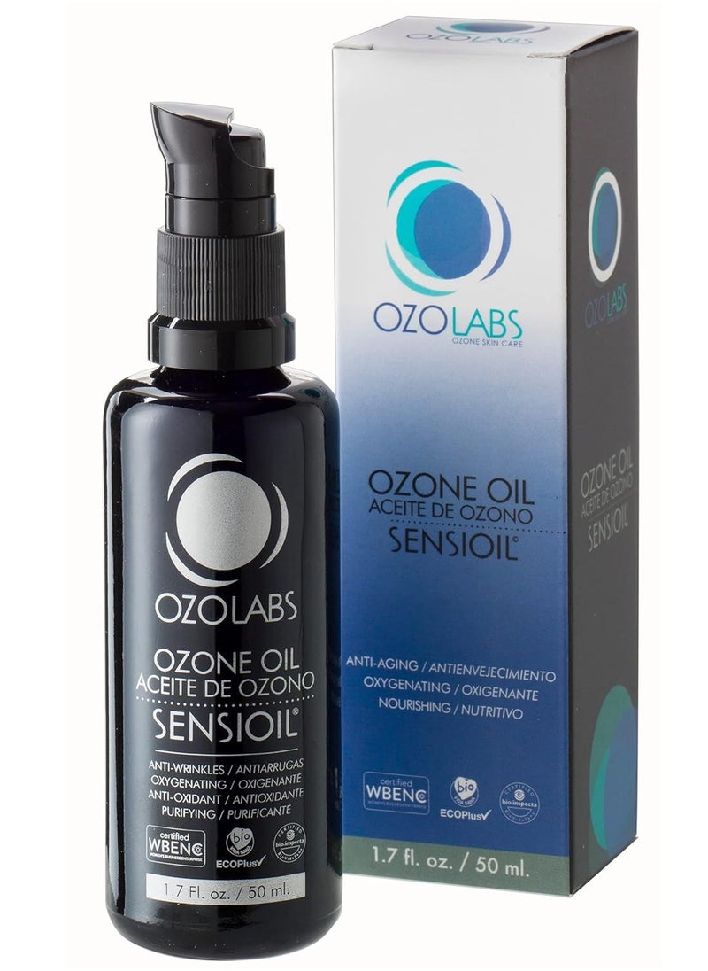 OZOLABS® OZONATED OIL - SENSIOIL© | Certified Organic Ozonated Olive & Sunflower Oils | Deep Hydration & Skin Regeneration | 1.7 fl. oz.