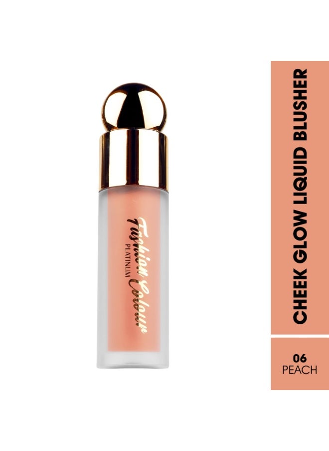 Platinum Liquid Blusher Long Lasting Dewy Lightweight Buildable Ultra Pigmented 5gm Peach