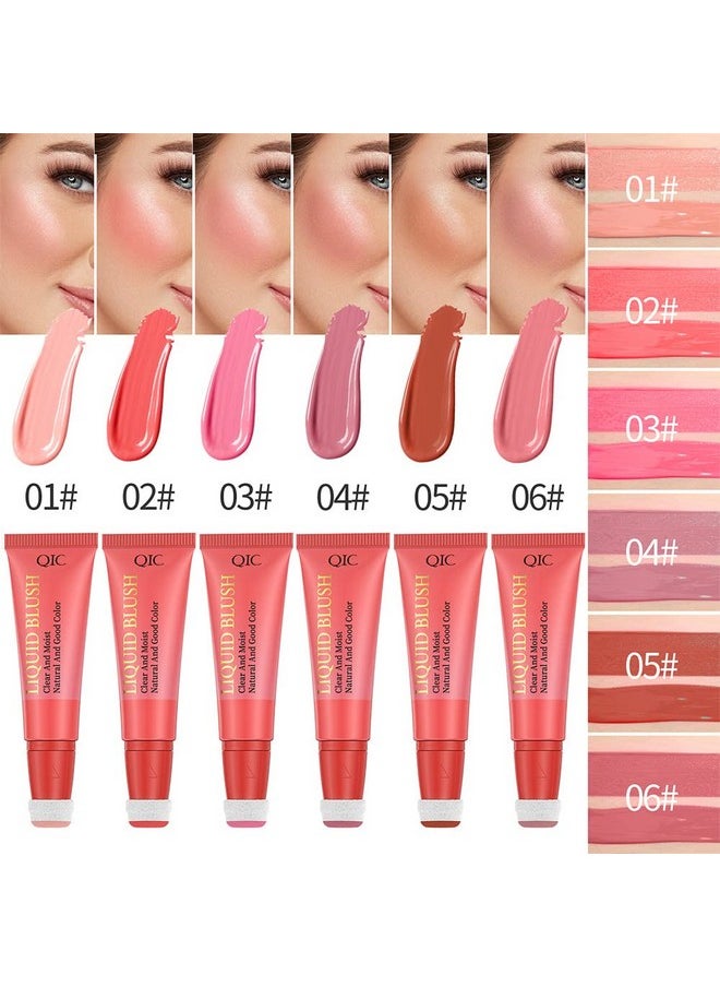Liquid Blush Makeup Wand For Cheek Tint, Cream Blush Liquid With Cushion Applicator, Lightweight Blendable Blush Stick Makeup Natural-looking, Glow Dewy Finish Lasting(Nude Pink,Cool Pink,Dark Rose)
