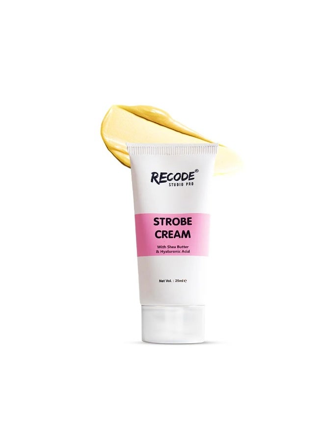 Strobe Natural Cream Gold 25ml Primer Highlighter Moisturizer with Shea Butter and Hyaluronic Extracts