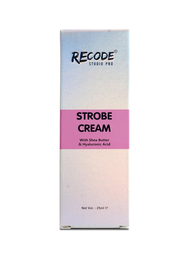 Strobe Natural Cream Gold 25ml Primer Highlighter Moisturizer with Shea Butter and Hyaluronic Extracts