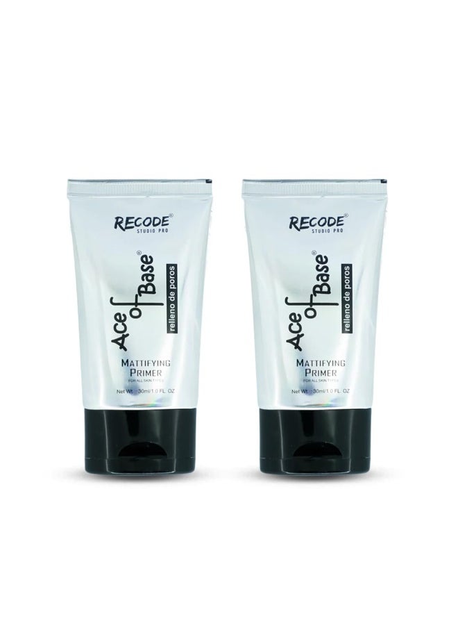 Ace of Base Mattifying Primer for Face Makeup 30ml Blurs Fine Lines Wrinkles Pores Suitable for Oily and Dry Skin pack of 2