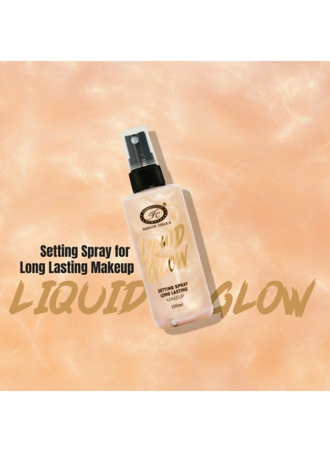 Liquid Glow Setting Spray 100ml Long Lasting Dewy Finish Hydrating Soothing Makeup Fixer