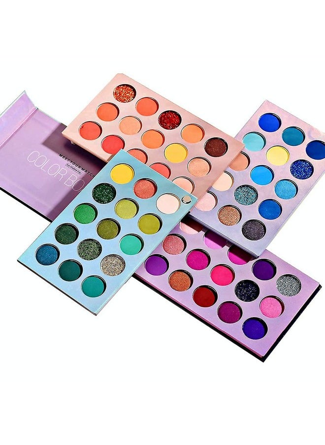 Qumeidie Color Board Eyeshadow Palette Highlighters Eye Make Up High Pigmented Professional Eye Shadow Mattes And Shimmer Finish, Multicolor 60 color