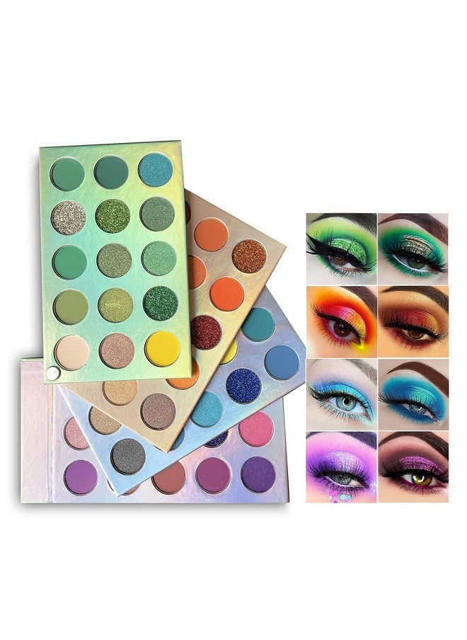 Qumeidie Color Board Eyeshadow Palette Highlighters Eye Make Up High Pigmented Professional Eye Shadow Mattes And Shimmer Finish, Multicolor 60 color