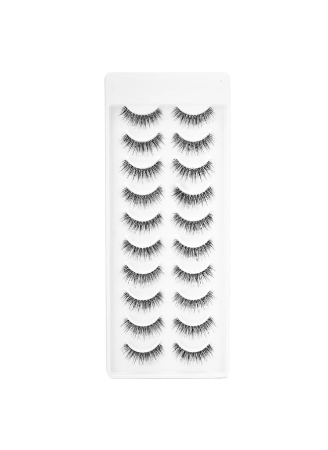 RE01 Featherlight Eyelashes-Transparent Band,Pack of 10