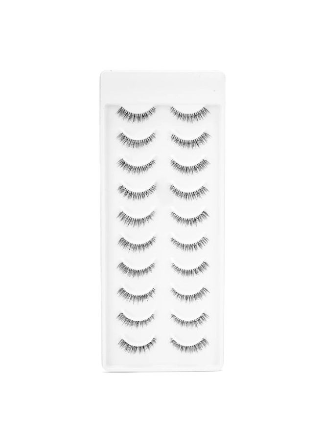 RE06 Featherlight Eyelashes-Transparent Band,Pack of 10