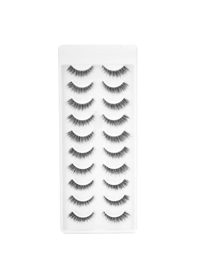 RE04 Featherlight Eyelashes-Transparent Band,Pack of 10