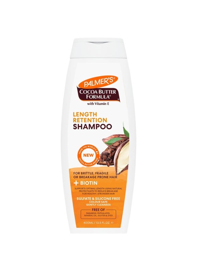 Cocoa Butter & Biotin Shampoo for Hair Length Retention, Strengthening & Enhanced Shine - 400ml