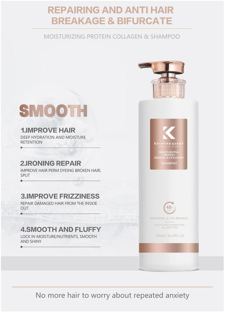 Moisturizing Protein keratin And Collagen Shampoo 750 ML