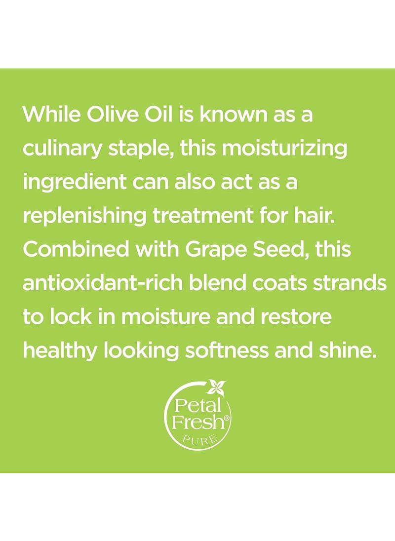 Pure Moisturizing Grapeseed & Olive Oil Shampoo for dry & damaged hair - 355 ml| Sulphate, Silicones & Paraben Free|All Natural | 100% Vegan & Cruelty Free