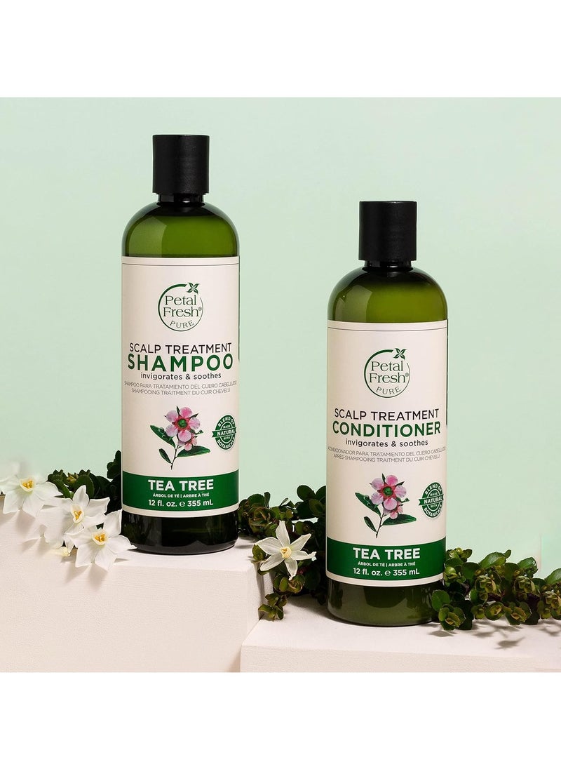 Pure Scalp Treatment Tea Tree Shampoo 355 ml For Itchy & Dry Scalp, Anti Dandruff | Sulphate, Silicones & Paraben Free | 100% Vegan & Cruelty Free
