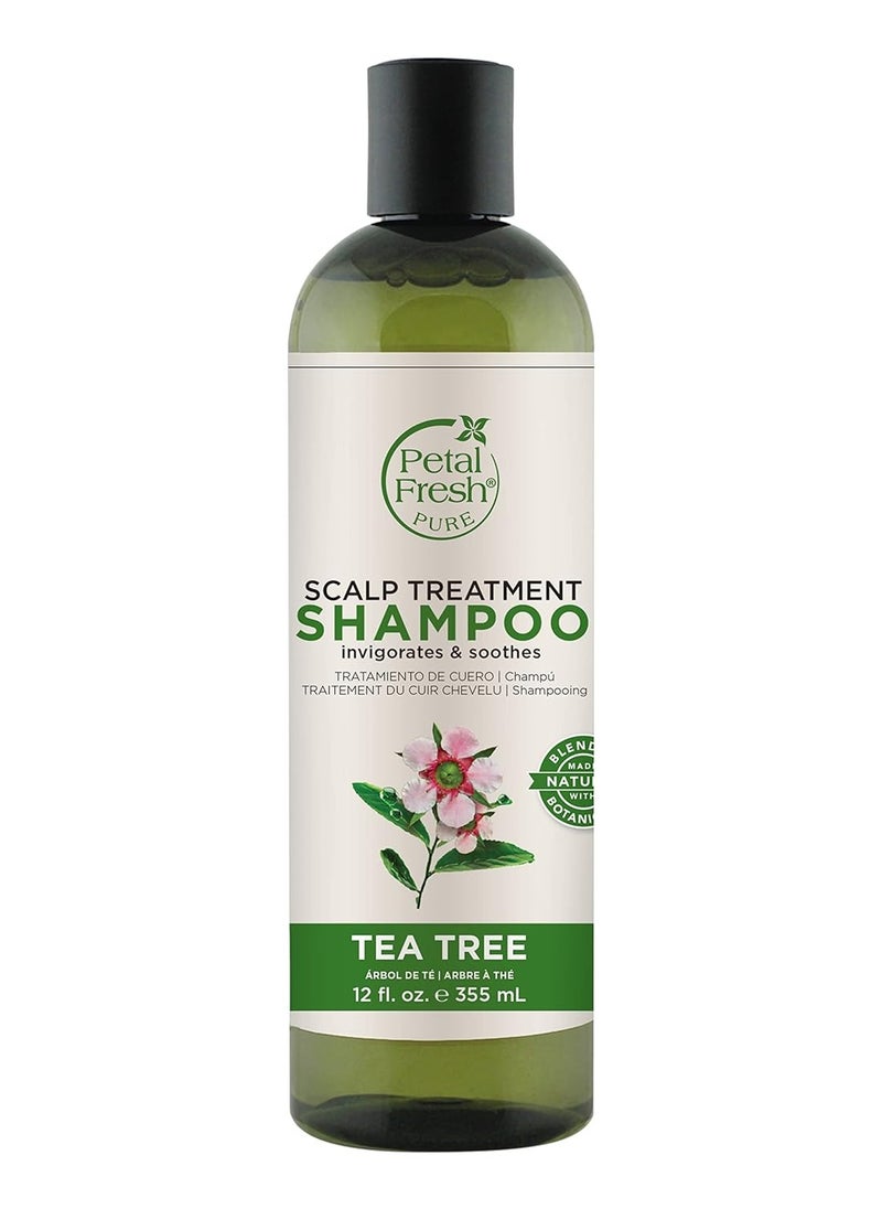 Pure Scalp Treatment Tea Tree Shampoo 355 ml For Itchy & Dry Scalp, Anti Dandruff | Sulphate, Silicones & Paraben Free | 100% Vegan & Cruelty Free