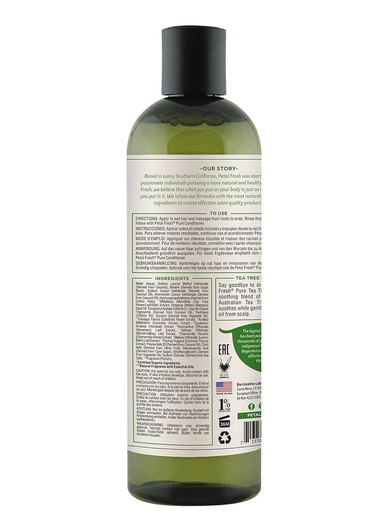 Pure Scalp Treatment Tea Tree Shampoo 355 ml For Itchy & Dry Scalp, Anti Dandruff | Sulphate, Silicones & Paraben Free | 100% Vegan & Cruelty Free