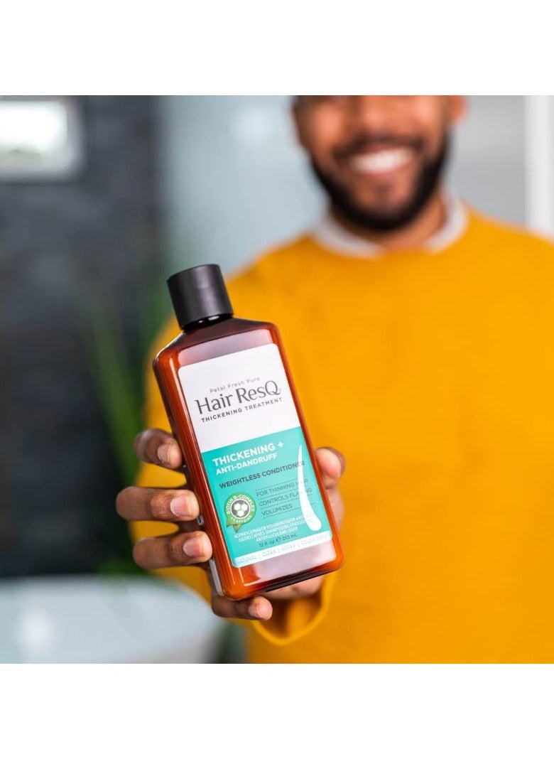 Hair ResQ Thickening + Anti-Dandruff Weightless Conditioner | With Zinc, Patchouli & Green Tea | Relieves Itchy, Flaky Scalp - 355 ml