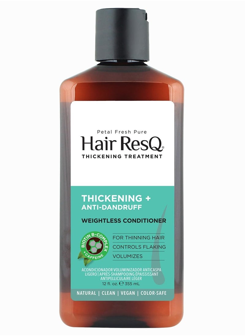 Hair ResQ Thickening + Anti-Dandruff Weightless Conditioner | With Zinc, Patchouli & Green Tea | Relieves Itchy, Flaky Scalp - 355 ml