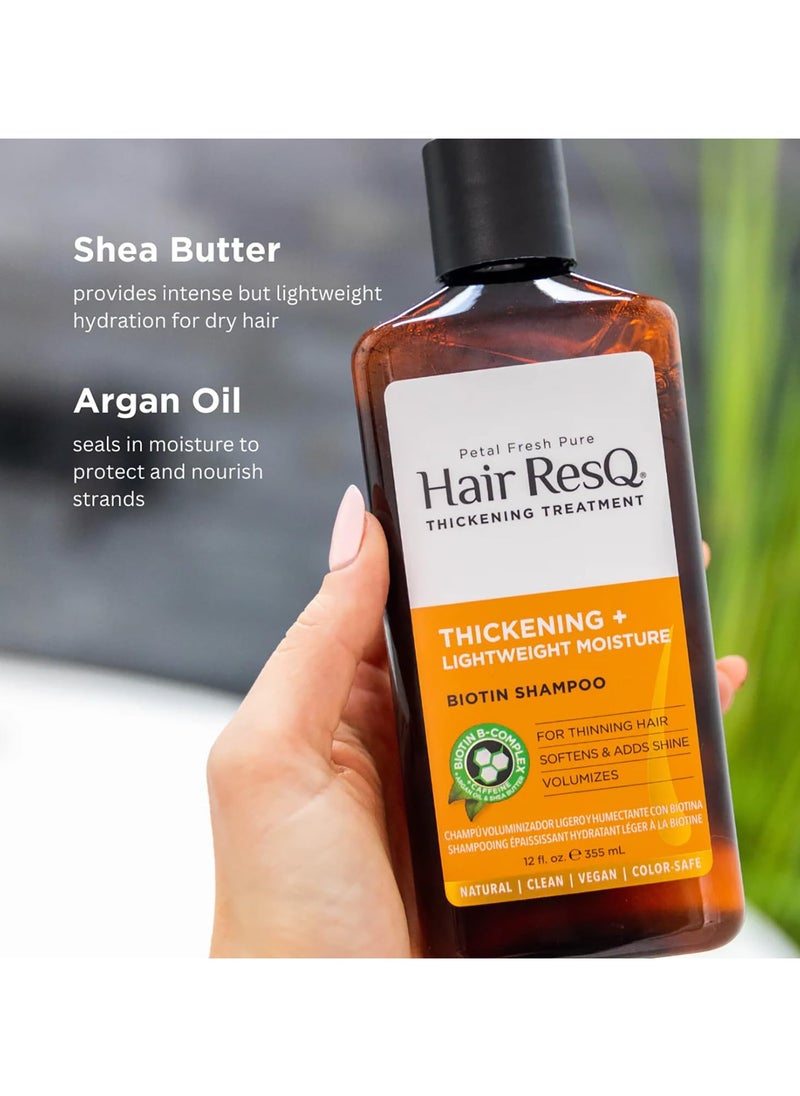 Hair ResQ Thickening Lightweight Moisture Shampoo - 355 ml |For Thin & Dry Hair | No Sulphate, Paraben & Silicones