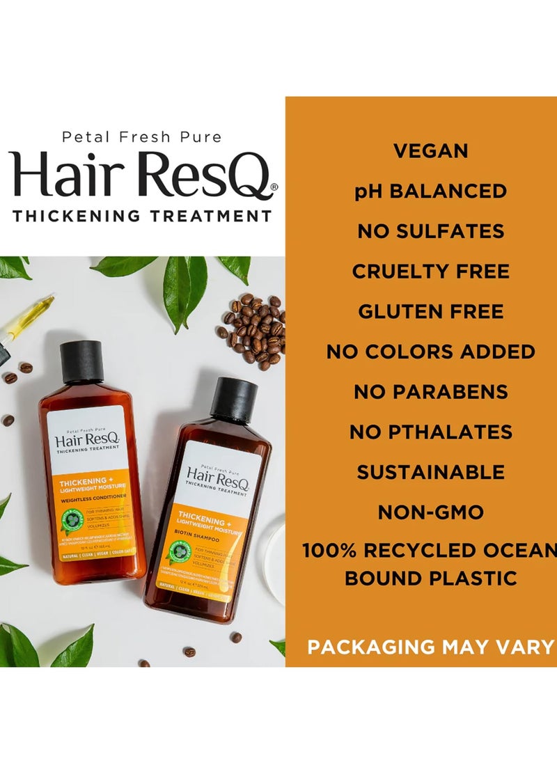 Hair ResQ Thickening Lightweight Moisture Shampoo - 355 ml |For Thin & Dry Hair | No Sulphate, Paraben & Silicones