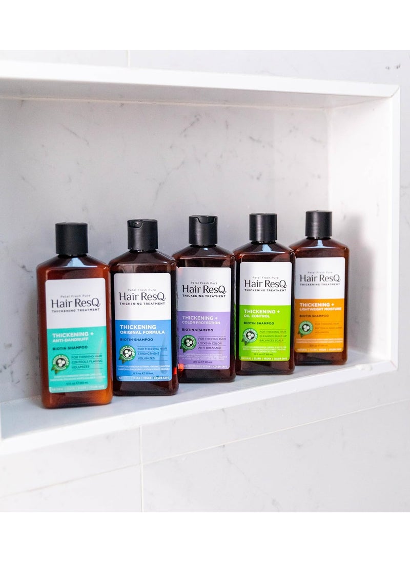 Hair ResQ Thickening + Anti-Dandruff Shampoo - 355 ml | For Dry & Itchy, Flaky Scalp | Within Biotin, Zinc & Patchouli | No Sulphate, Silicones & Paraben