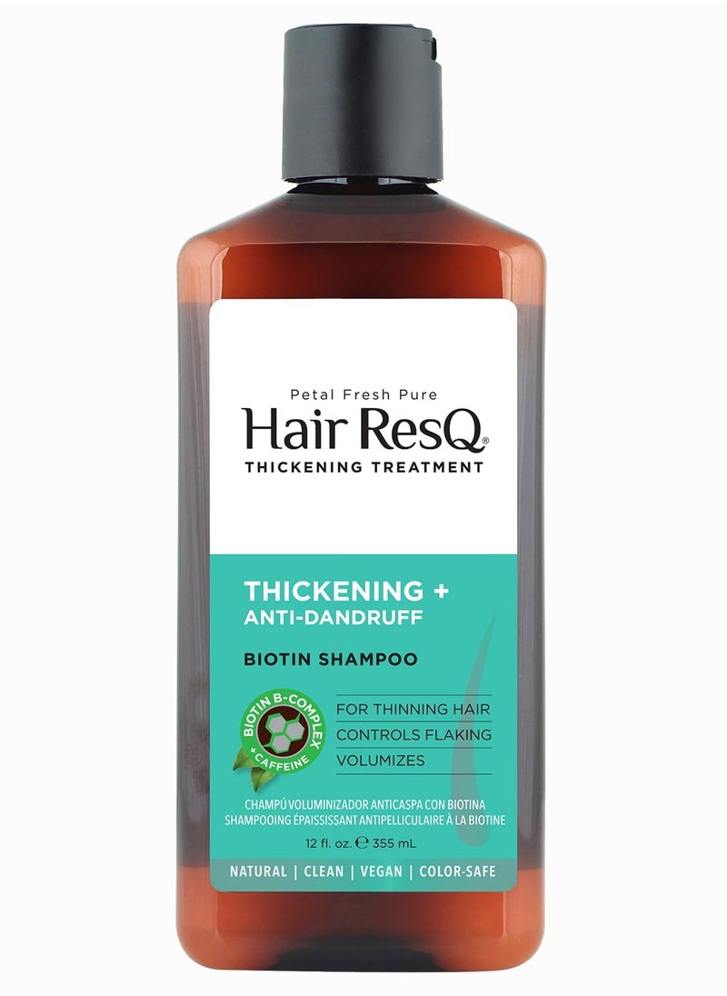 Hair ResQ Thickening + Anti-Dandruff Shampoo - 355 ml | For Dry & Itchy, Flaky Scalp | Within Biotin, Zinc & Patchouli | No Sulphate, Silicones & Paraben