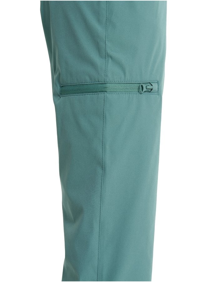 Outventure Women's Blue-Green Trousers – Water-Repellent +ADD SHIELD, 3 Pockets, Reflective Elements, Comfortable Fit, Ideal for Travel & Outdoor