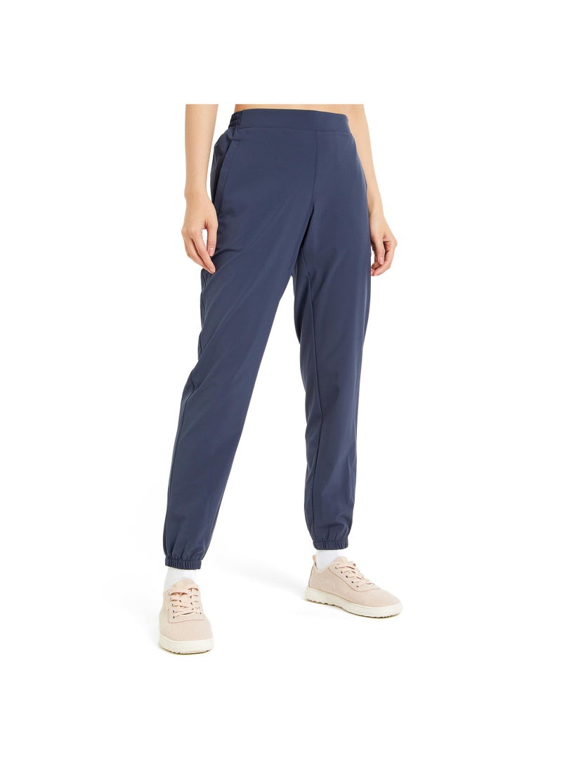 Outventure Women's Trousers Navy Blue – Loose Fit, Durable Synthetic Fabric, Adjustable Waist & Hem, 2 Pockets, Ideal for Travel & Outdoor Activities
