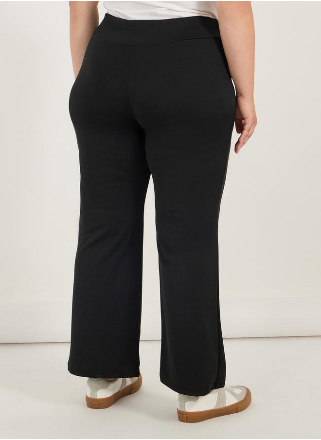 Plus Size Criss-Cross Waistband High Rise Flared Pants