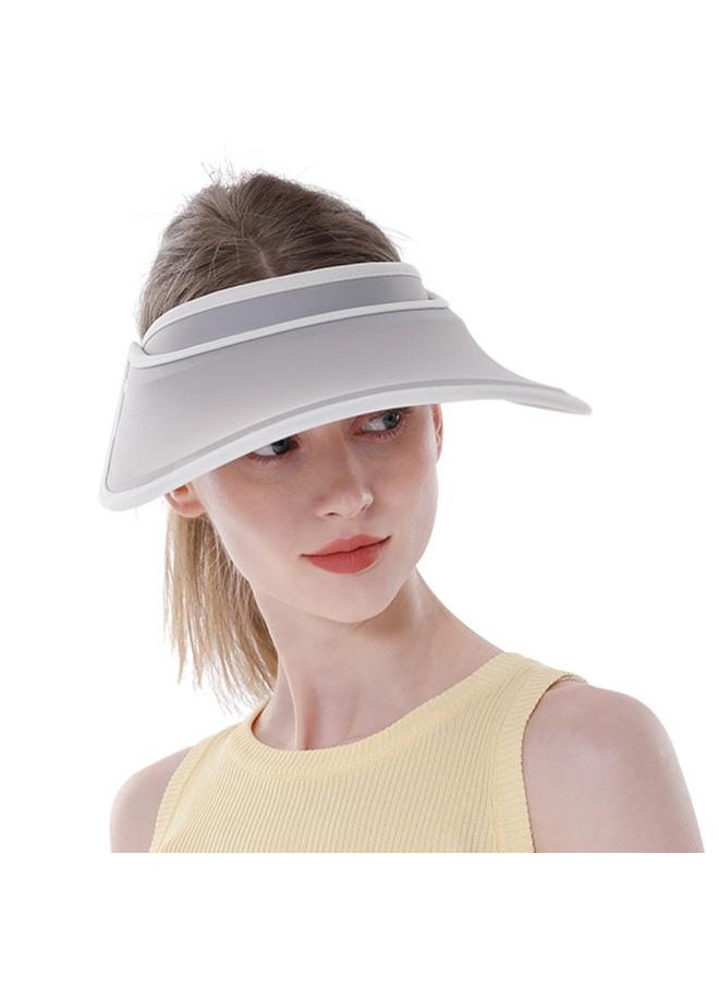 Women Sun Visor Hat Wide Brim Summer UV Protection Beach Hat 360° Rotatable Breathable Empty Top Hat for Outdoor Cycling Sport