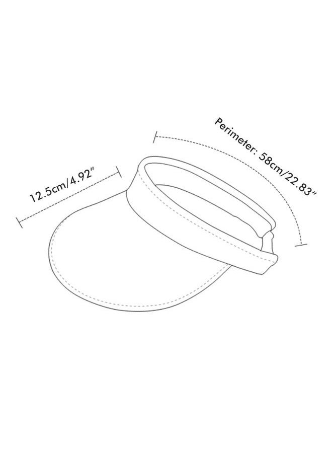 Women Sun Visor Hat Wide Brim Summer UV Protection Beach Hat 360° Rotatable Breathable Empty Top Hat for Outdoor Cycling Sport