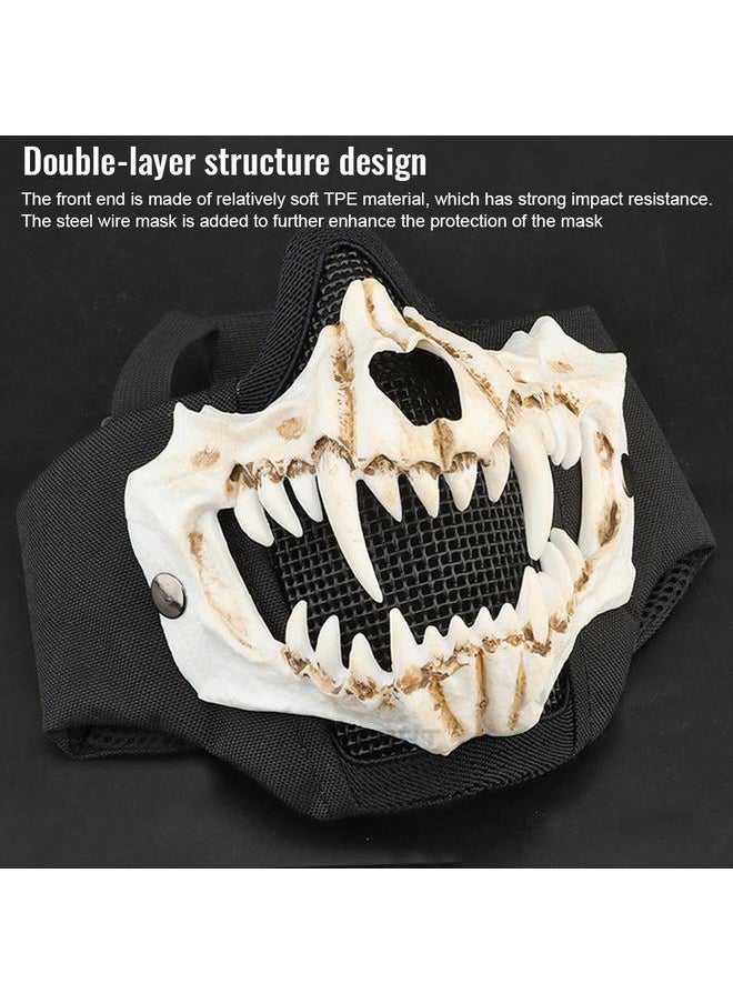 Outdoor Cycling Skeleton Ear Protection Half Face Cover Halloween Fangs Scary Horror Costume Props