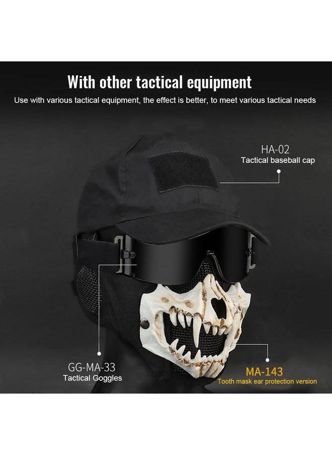 Outdoor Cycling Skeleton Ear Protection Half Face Cover Halloween Fangs Scary Horror Costume Props