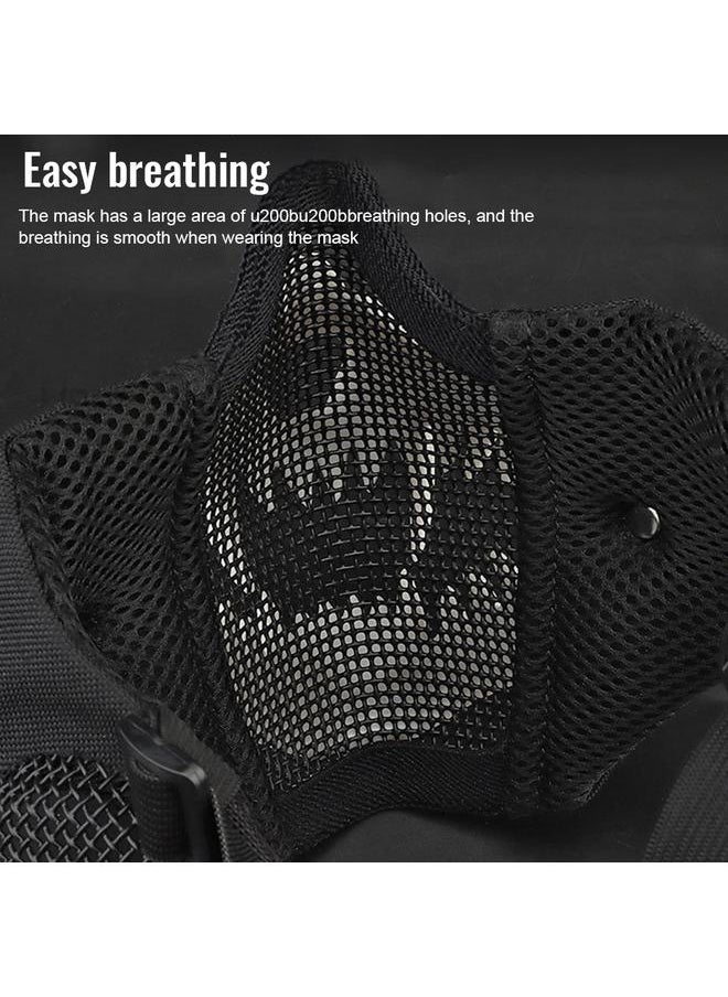 Outdoor Cycling Skeleton Ear Protection Half Face Cover Halloween Fangs Scary Horror Costume Props