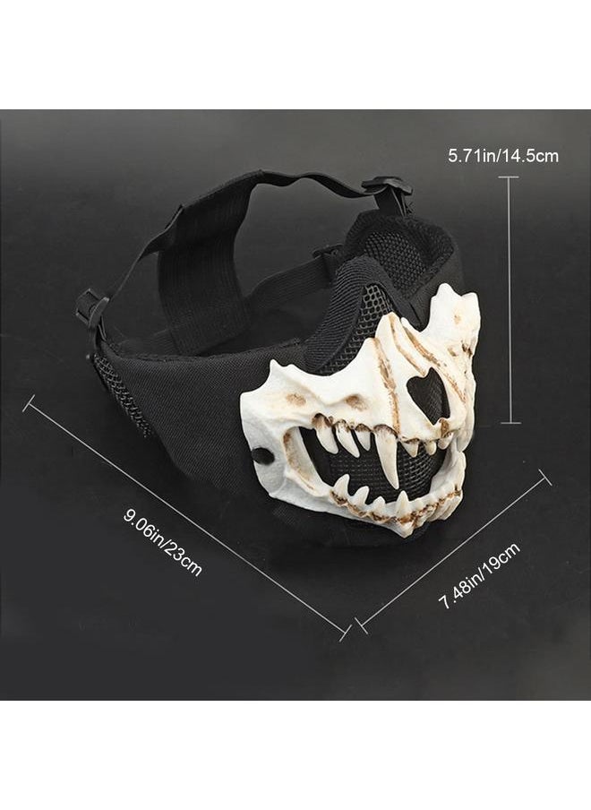 Outdoor Cycling Skeleton Ear Protection Half Face Cover Halloween Fangs Scary Horror Costume Props