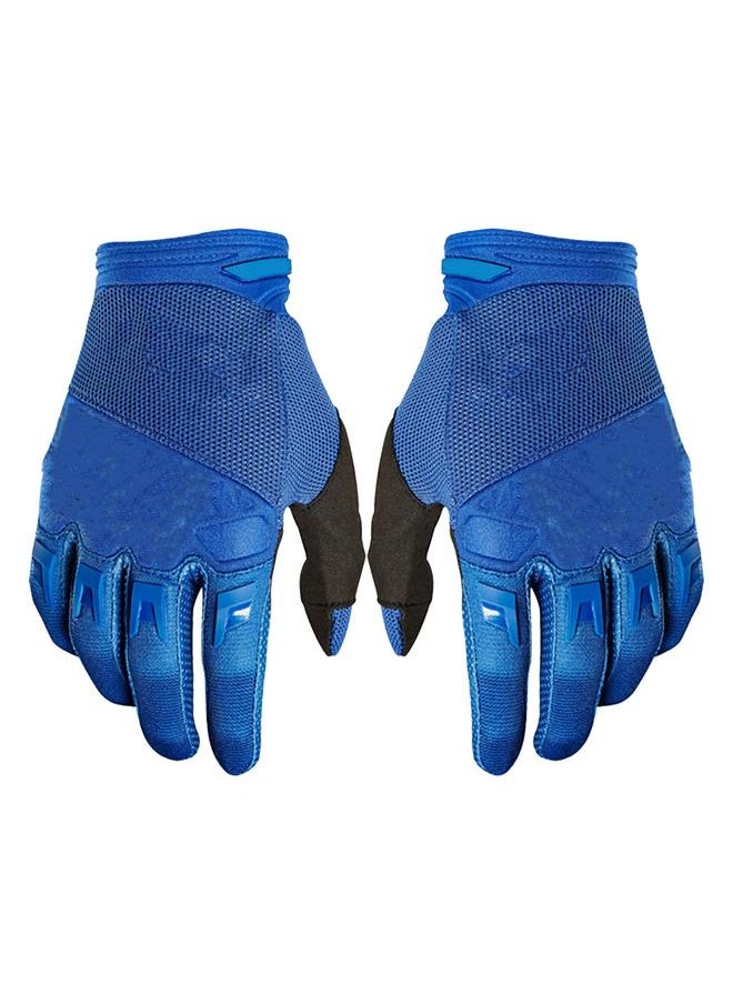 2 PCS Outdoor Sports Gloves Anti Slip Cycling Gloves Windproof Full Finger Gloves Blue S