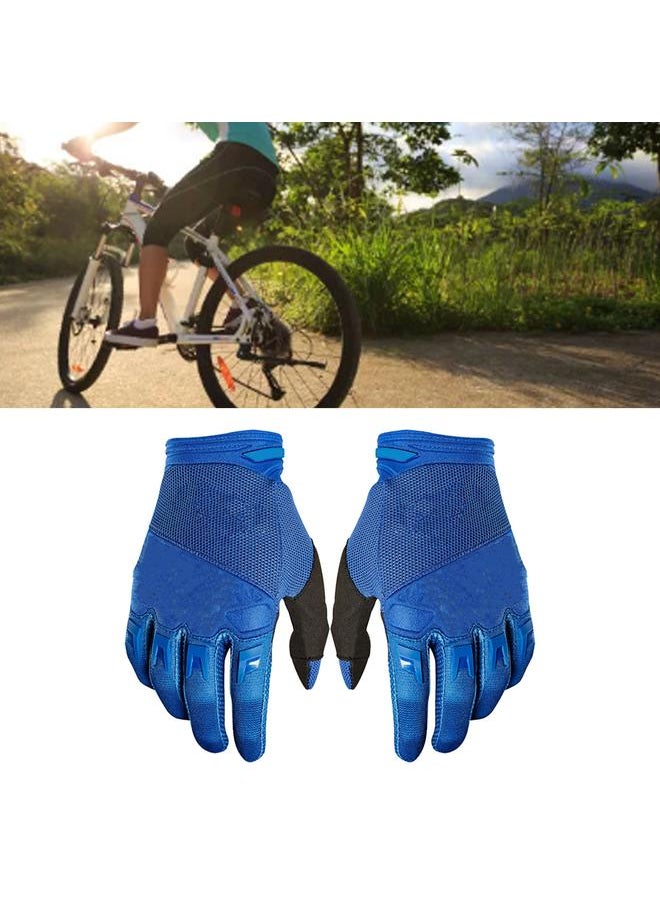 2 PCS Outdoor Sports Gloves Anti Slip Cycling Gloves Windproof Full Finger Gloves Blue S