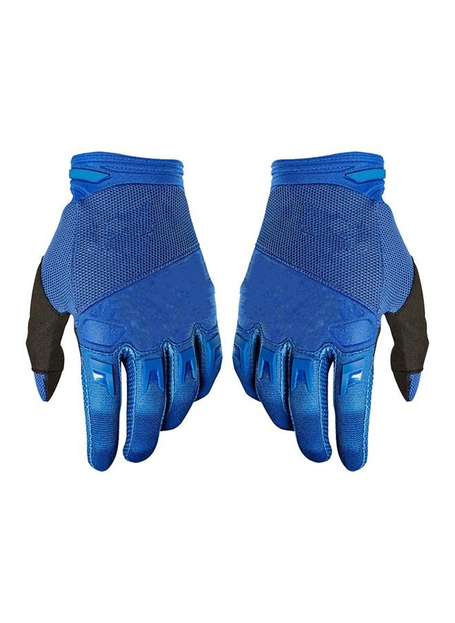 2 PCS Outdoor Sports Gloves Anti Slip Cycling Gloves Windproof Full Finger Gloves Blue S