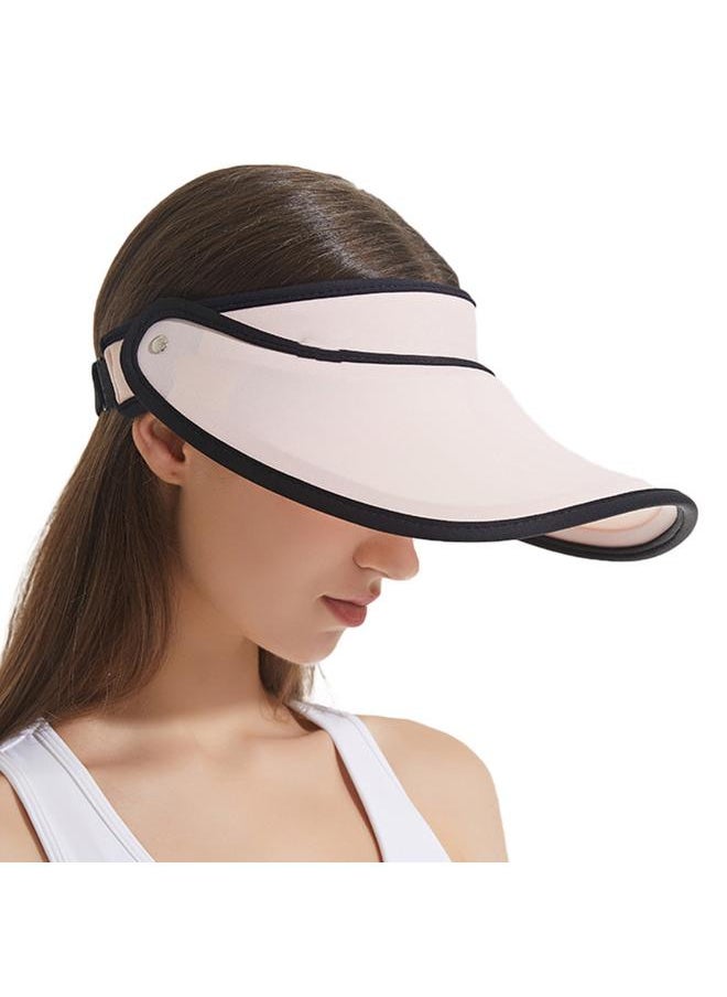 Women Sun Visor Hat Wide Brim Summer UV Protection Beach Hat 360° Rotatable Breathable Empty Top Hat for Outdoor Cycling Sport