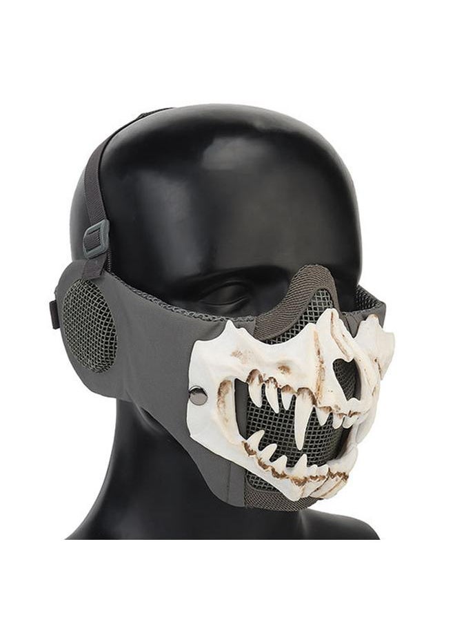 Outdoor Cycling Skeleton Ear Protection Half Face Cover Halloween Fangs Scary Horror Costume Props
