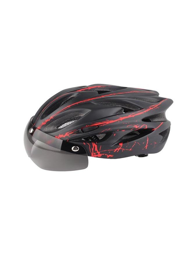 Adult Mountain Road Bike Safety Helmet Lightweight Cycling Accessory with Goggles